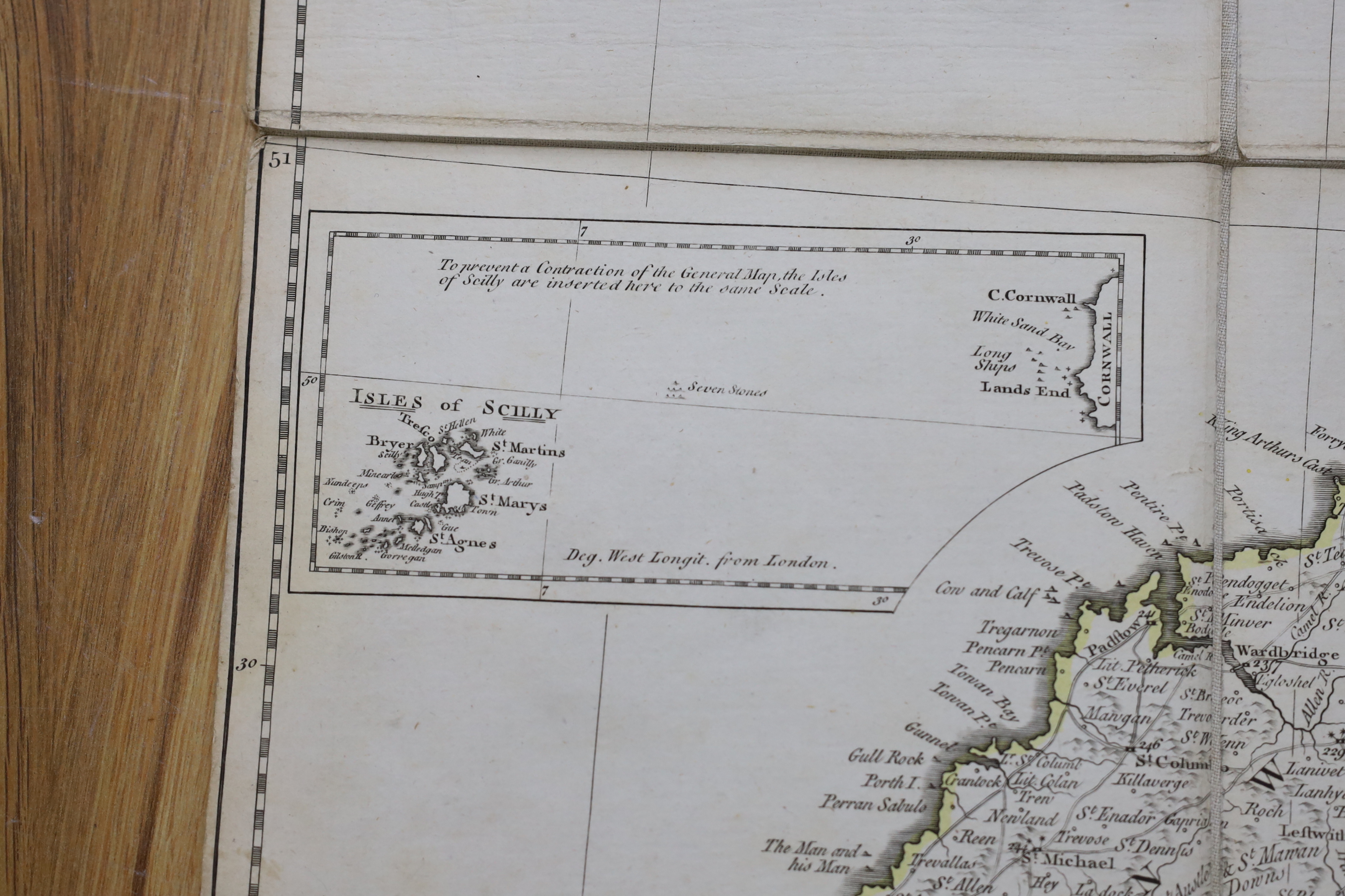 Kitchen, Thomas - South Britain or England and Wales, Drawn from several Surveys & C on the New Projection corrected from Astrometrical Observations…a hand-coloured engraved folding map, linen backed, Robert Sawyer and J